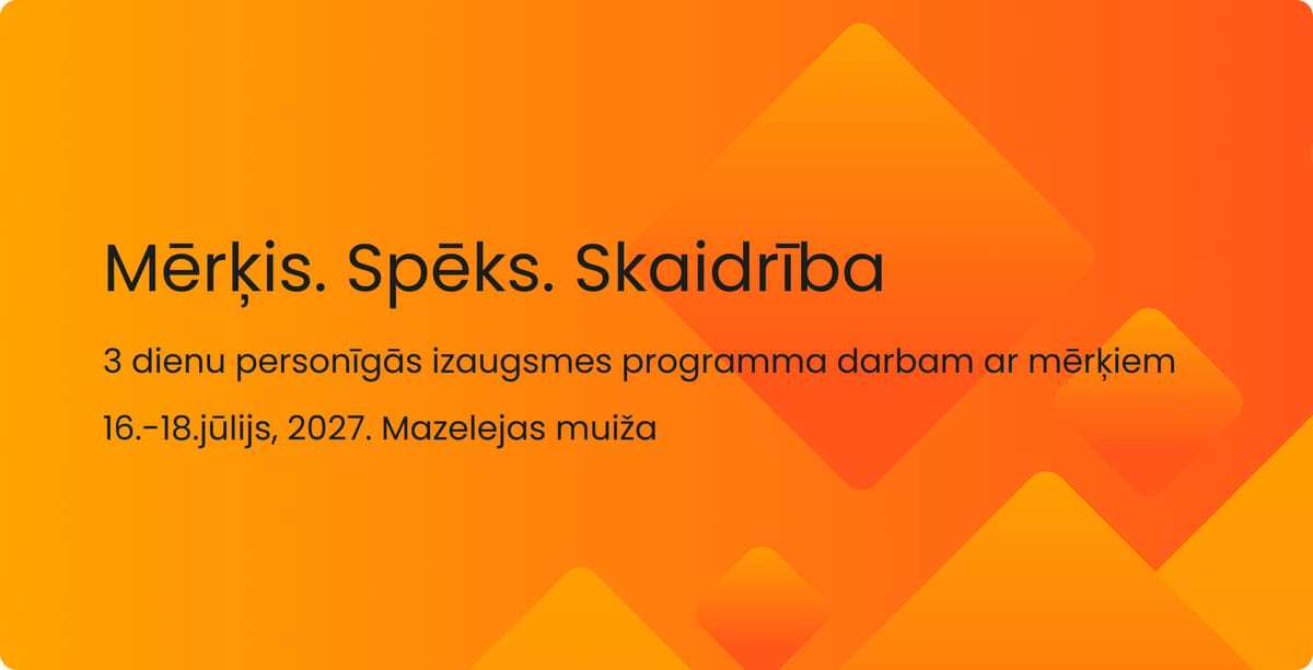 Mērķis. Spēks. Skaidrība | 16.-18.jūlijs | Mazelejas muiža