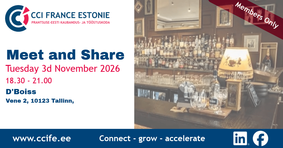 3 November 18.30 - @ D'Boiss - CCI FE Meet and Share, Members' only