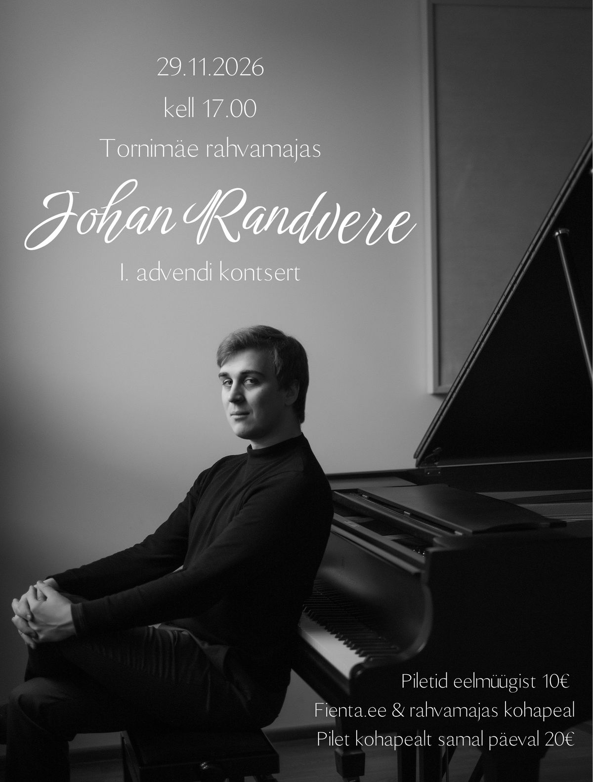 ✨I. advendi kontsert Tornimäe rahvamajas: JOHAN RANDVERE✨