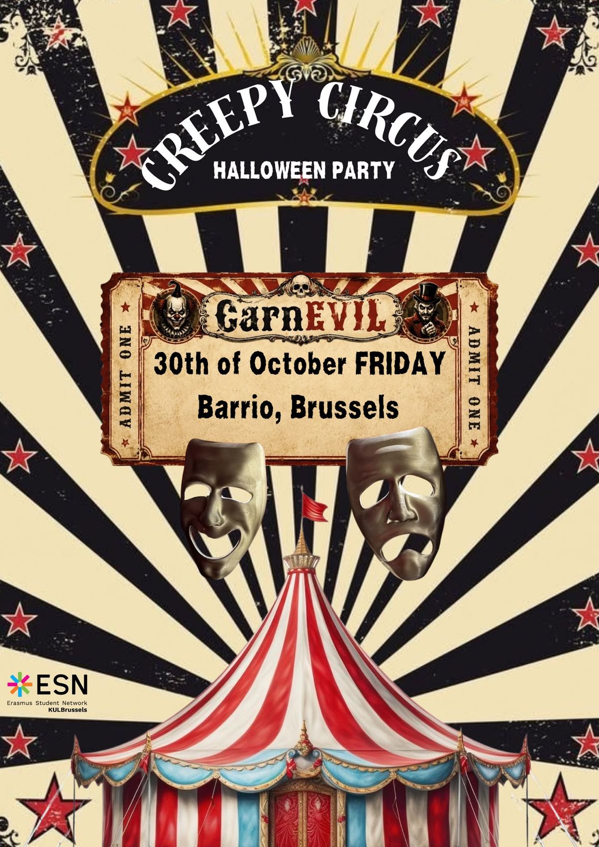 ✨ CREEPY CIRCUS HALLOWEEN PARTY - by ESN KULBrussels