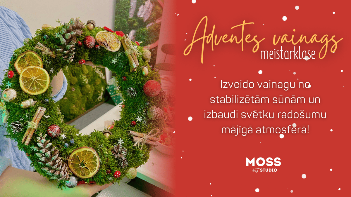 Radošā meistarklase “Ziemassvētku vainags ”