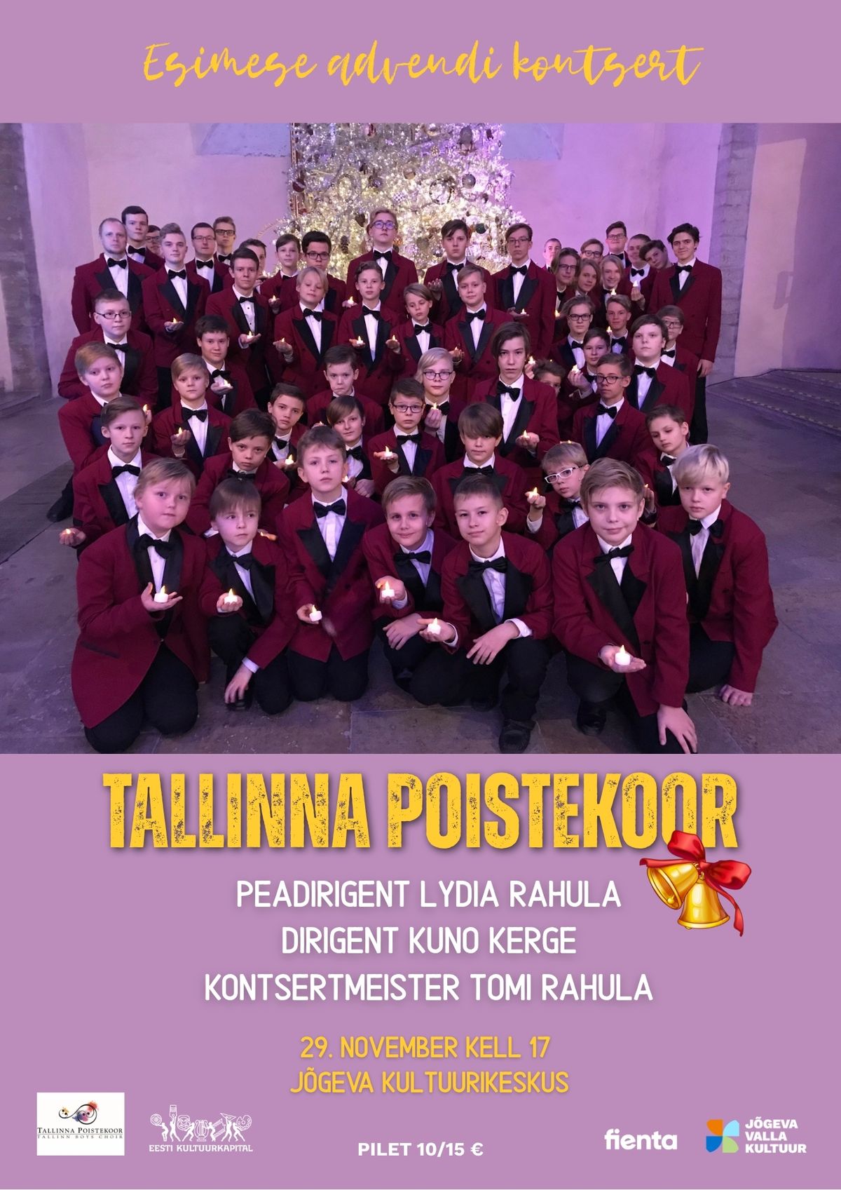 Esimese advendi kontsert. Esineb Tallinna Poistekoor. Peadirigent Lydia Rahula