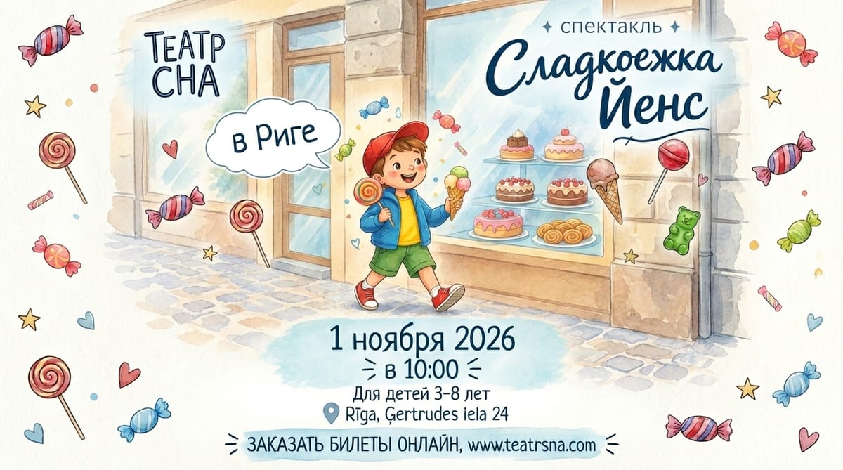 «СЛАДКОЕЖКА ЙЕНС». Спектакль для детей в Риге.
