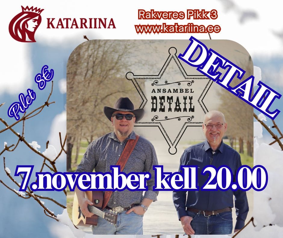 Tantsuõhtu ansambliga DETAIL Katariina keldri restoranis