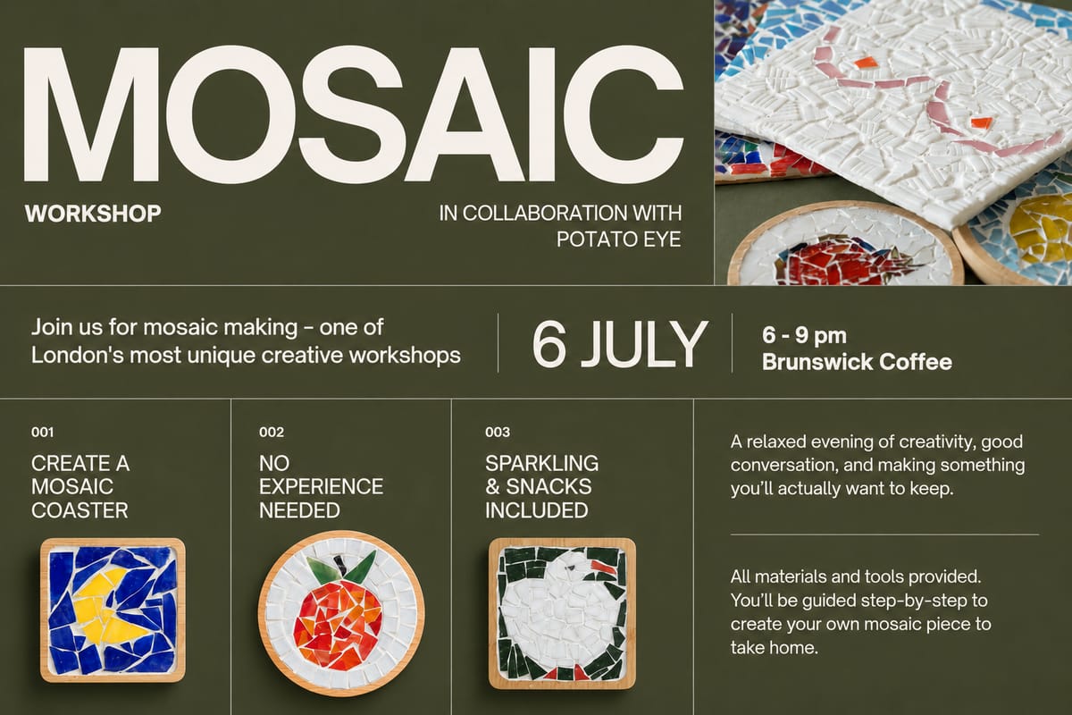 ☕️ Brunswick Coffee x Potato Eye Mosaic Workshop - Tickets | Fienta