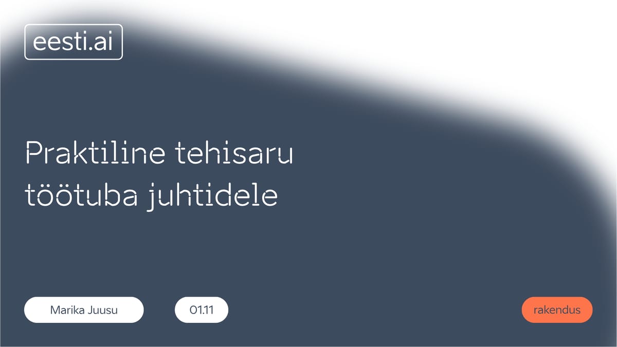 TALLINN - Praktiline tehisaru töötuba juhtidele