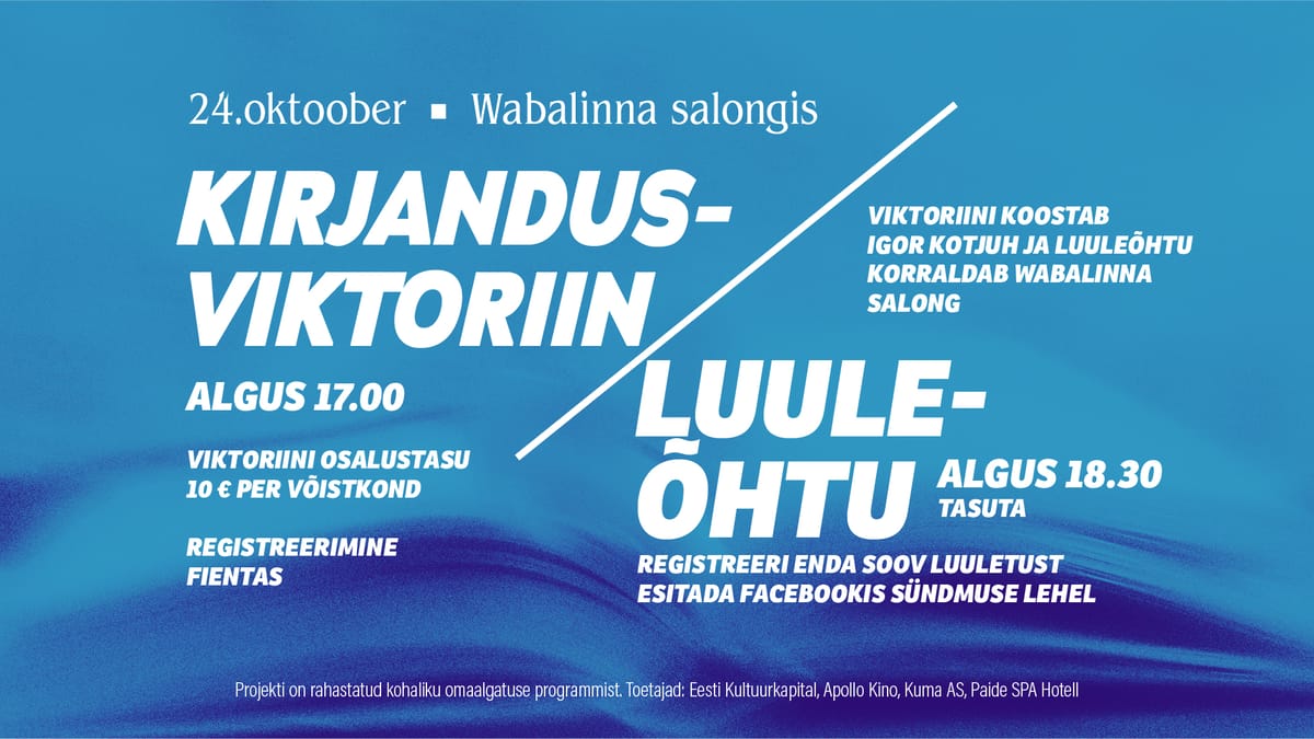 Kirjandusviktoriin Wabalinna salongis