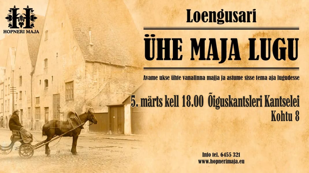 Kohtu Loengusari ÜHE MAJA LUGU Õiguskantsleri Kantselei, Kohtu 8 | Tallinna ...