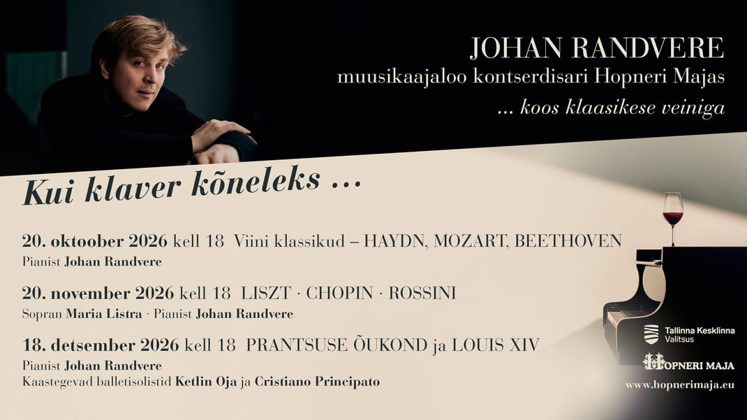 Johan Randvere muusikaajaloo kontserdisari Hopneri Majas KUI KLAVER KÕNELEKS...