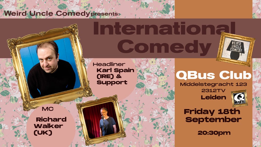 International Stand Up Comedy @QBus Club Leiden H/L Karl Spain (IRE) — Other · TV Leiden