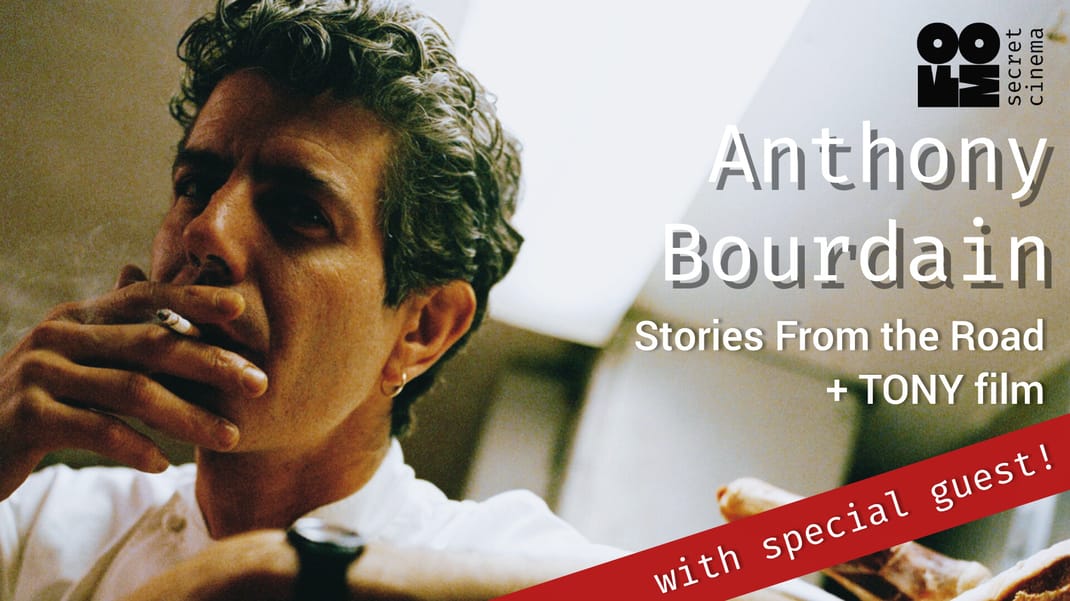 Poster for Anthony Bourdain: Stories from the Road + TONY film