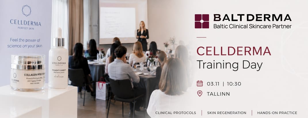 Event artwork: CELLDERMA Training Day - Clinical Approach to Skincare (in Estonian)
