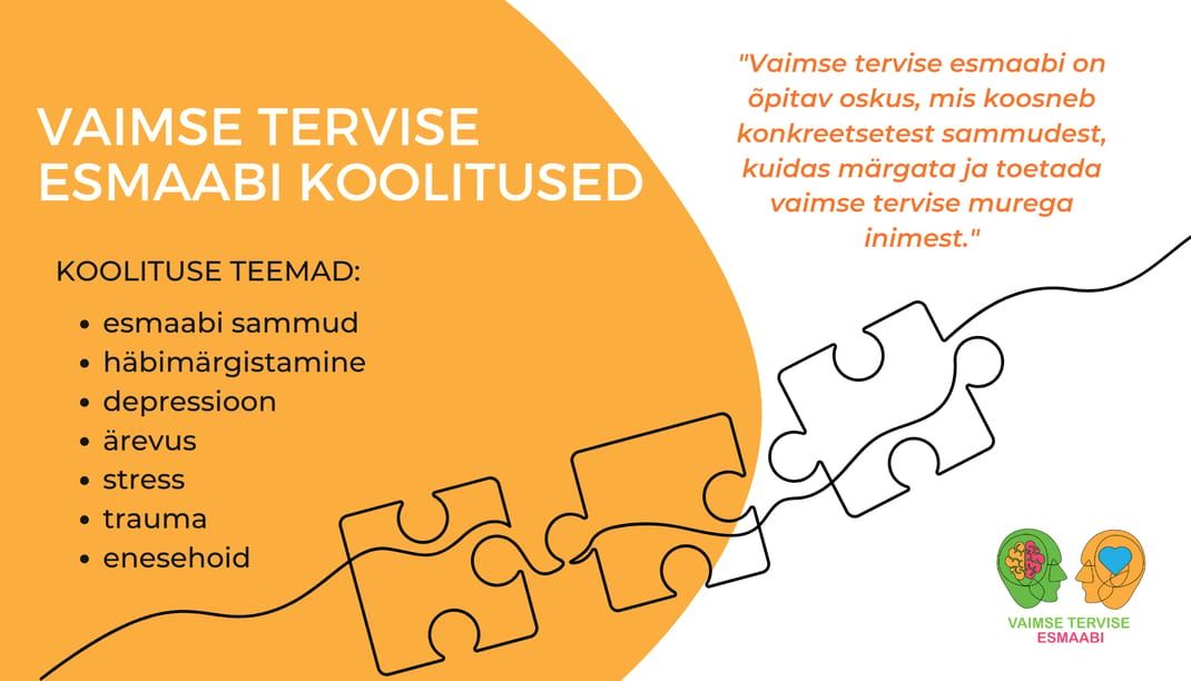 Vaimse tervise esmaabi töökohal - otsekontaktis koolitus Tallinnas 4+11.11.2026