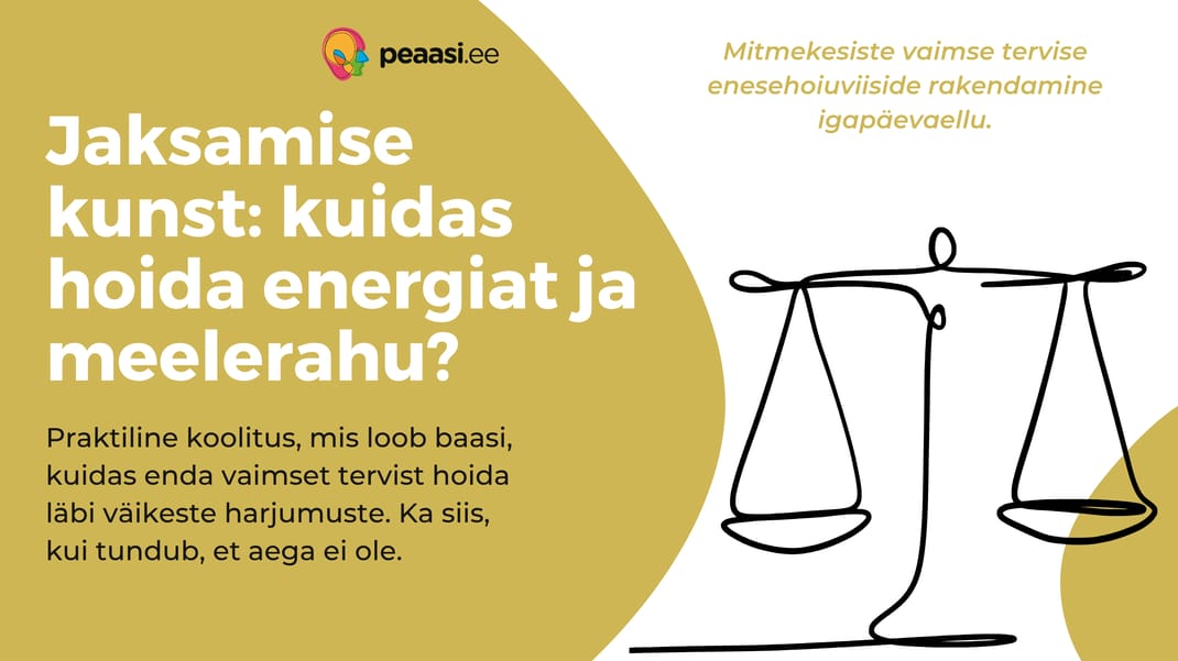 Koolitus: "Jaksamise kunst: kuidas hoida energiat ja meelerahu?" Tallinnas