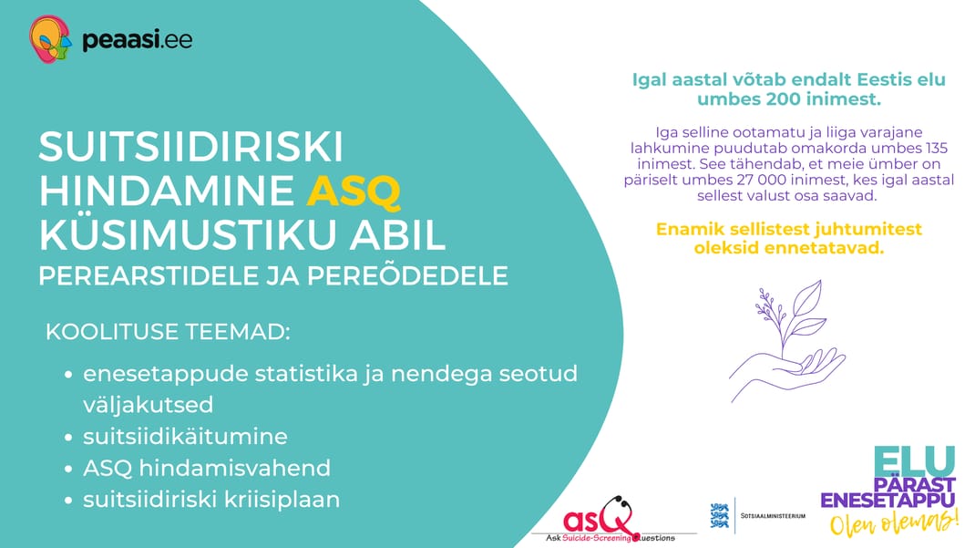 ASQ koolitus pereõdedele ja perearstidele - 12. november, kell 13:30-17:00