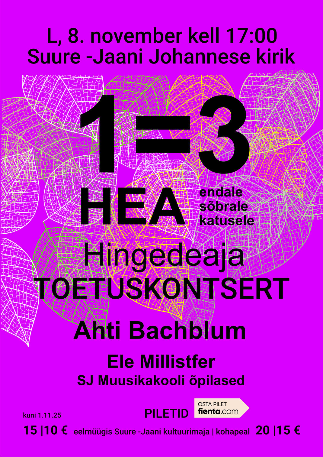 TOETUSKONTSERT SUURE-JAANI KIRIKU KATUSE HEAKS: Ahti Bachblum, Ele Millistfer, Suure-Jaani Muusikakooli õpilased TOETUSKONTSERT SUURE-JAANI KIRIKU KATUSE HEAKS: Ahti Bachblum, Ele Millistfer, Suure-Jaani Muusikakooli õpilased